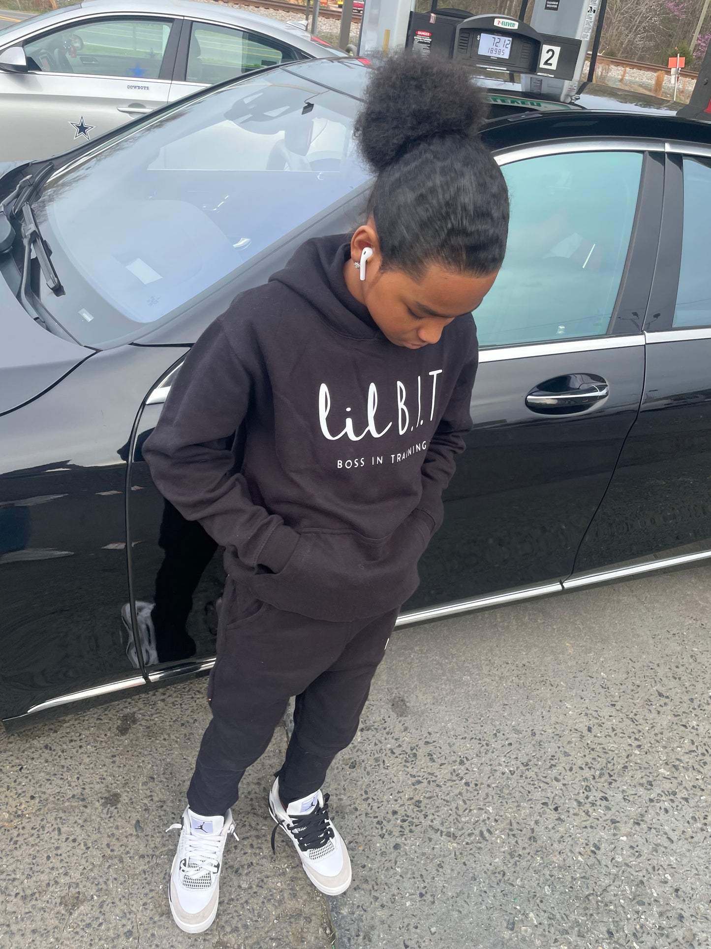 Women's Sweat Suits Sets | Printed Black Sweat Suit | Lil B.I.T