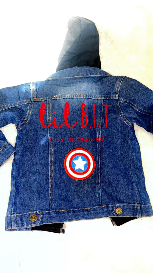 Personalized Denim Jacket | Captain America Jacket | Lil B.I.T