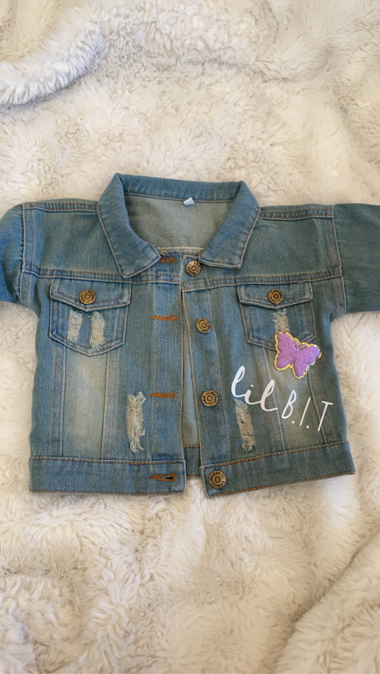 Custom Jean Jacket | Butterfly Denim Jacket | Lil B.I.T