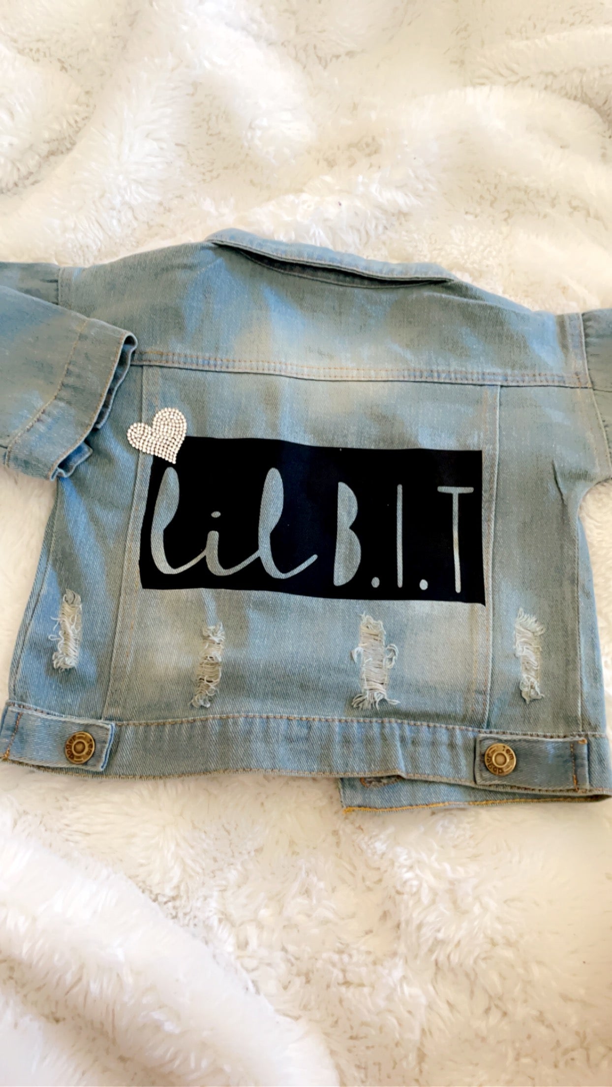 Rhinestone Jean Jacket | Custom Rhinestone jacket | Lil B.I.T