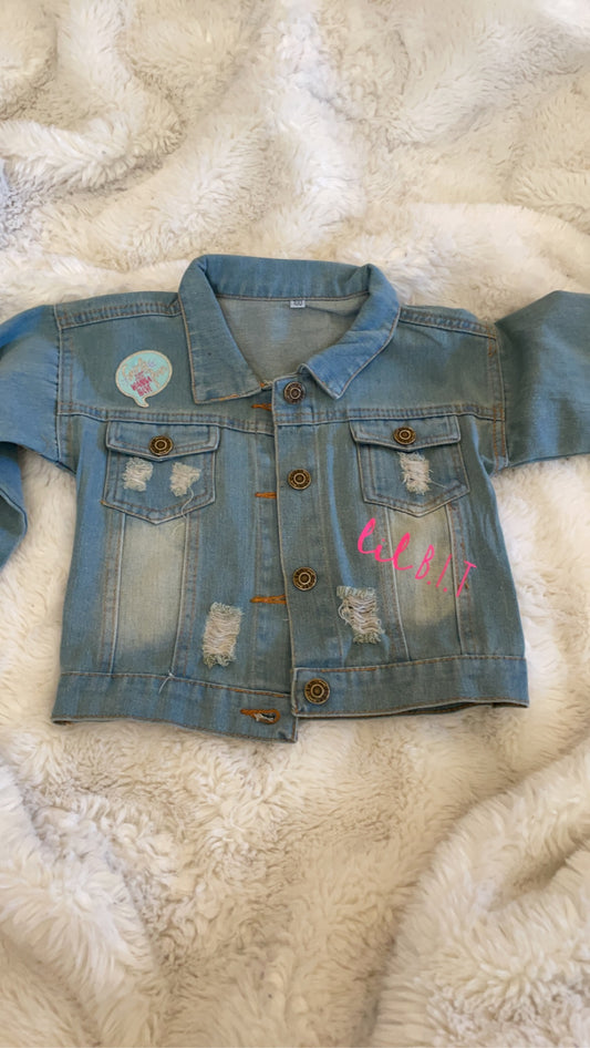 Women's Denim Jacket | Graphic Denim Jacket | Lil B.I.T