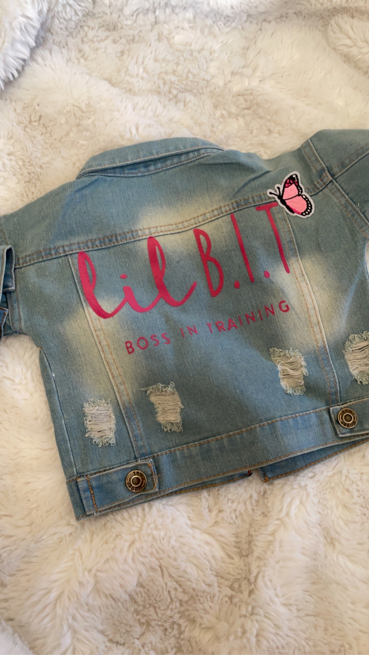 Custom butterfly jacket | Custom Girls jacket | Lil B.I.T