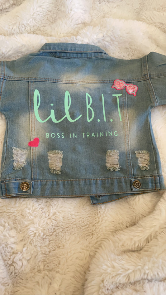 Women's Denim Jacket | Graphic Denim Jacket | Lil B.I.T