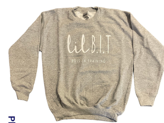 Grey Crewneck Sweatshirt | Printed Grey Sweatshirt | Lil B.I.T